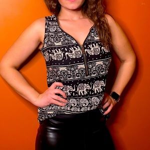 Ardene Safari Zipper Tank Top